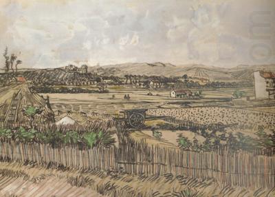 Vincent Van Gogh Harvest in Provence,at the Left Montmajour (nn04)